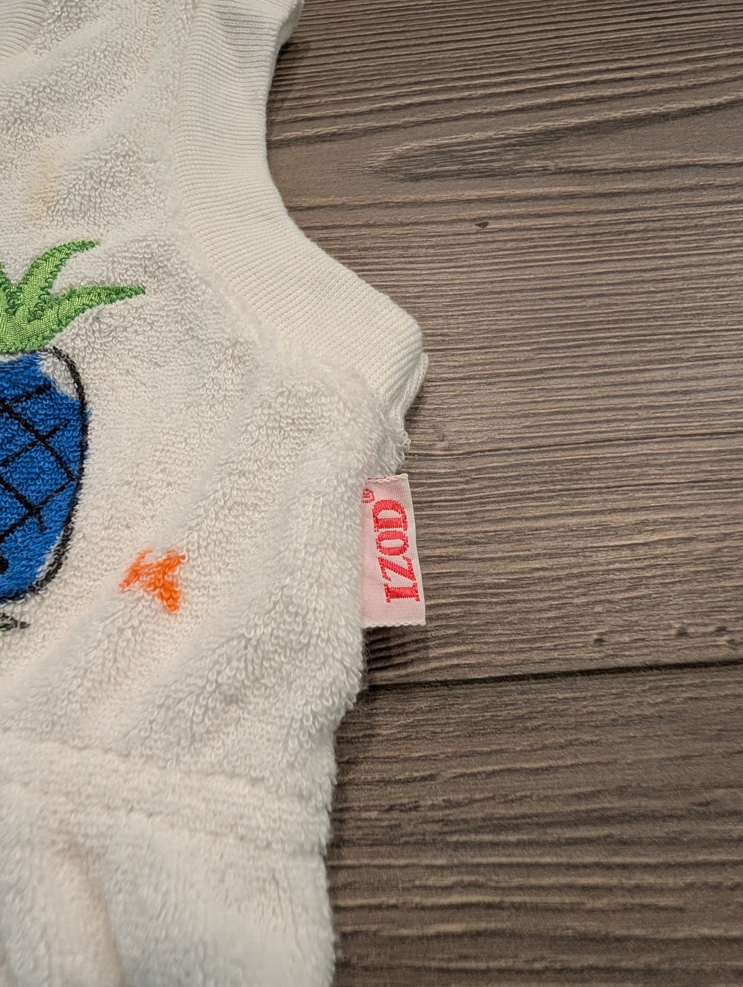 80s Youth Embroidered Fruit Terry Cloth One Piece