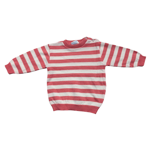 90s/Y2k Youth Pink and White Striped Sweater