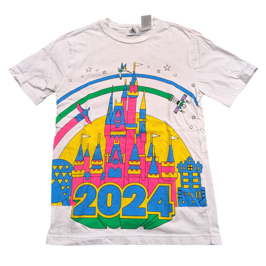 2024 Walt Disney World Neon Colored Castle T shirt