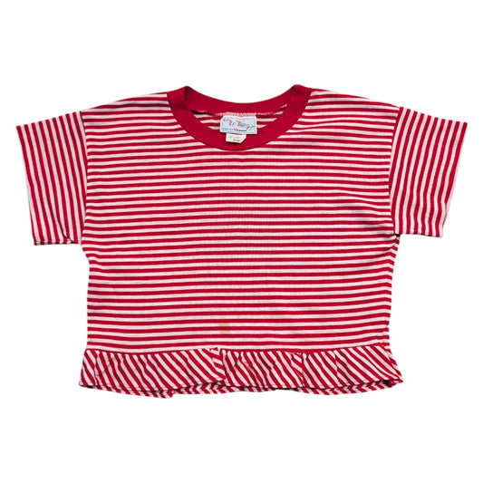 80s/90s Youth Red and White Striped Top