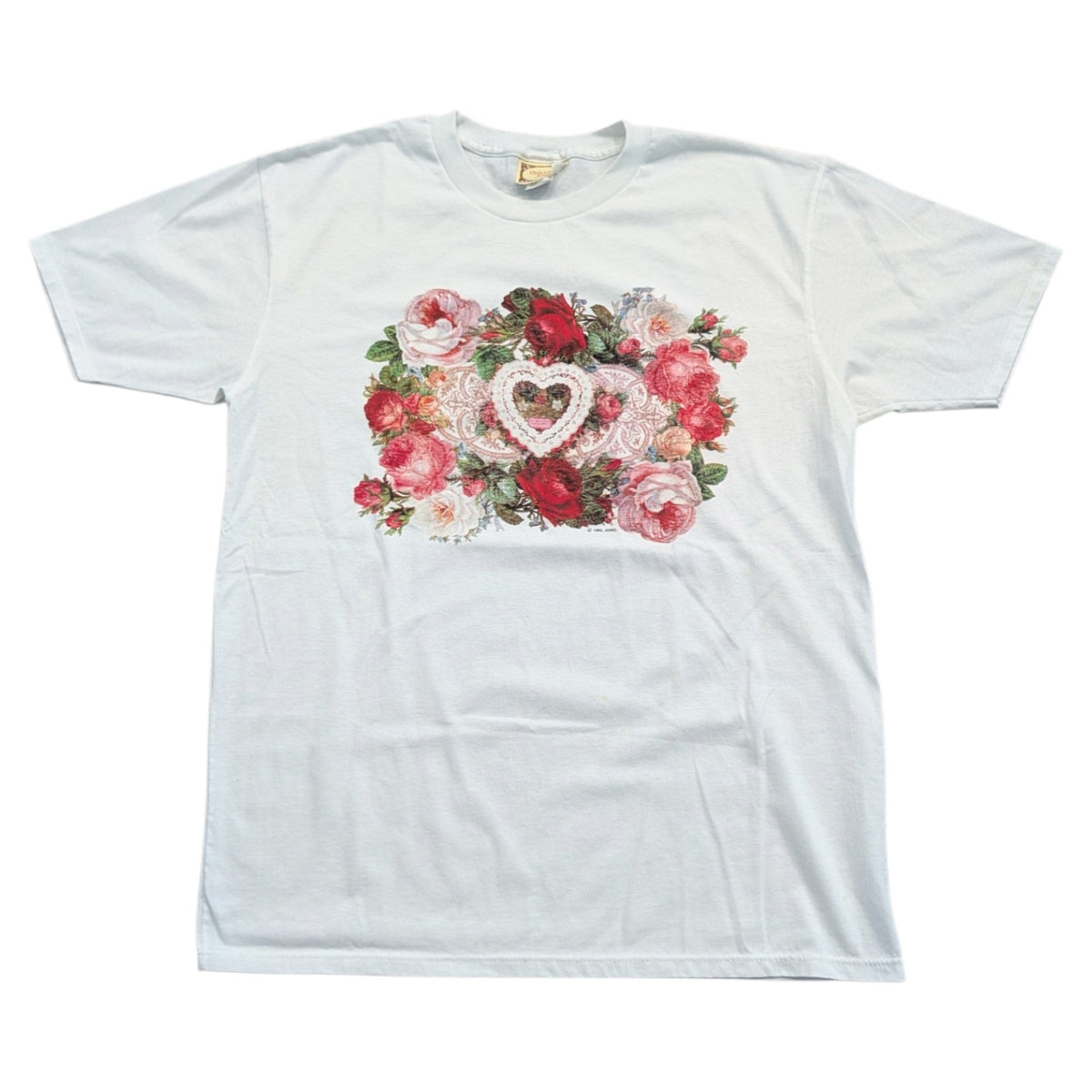 1993 Women's Large Flower Graphic Short Sleeve Granny T Shirt