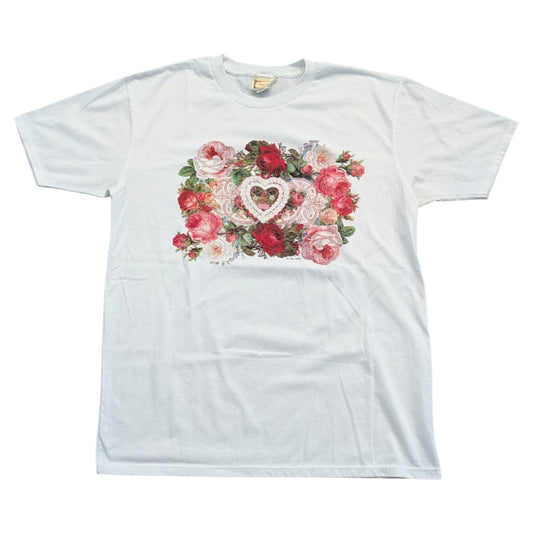1993 Women's Large Flower Graphic Short Sleeve Granny T Shirt