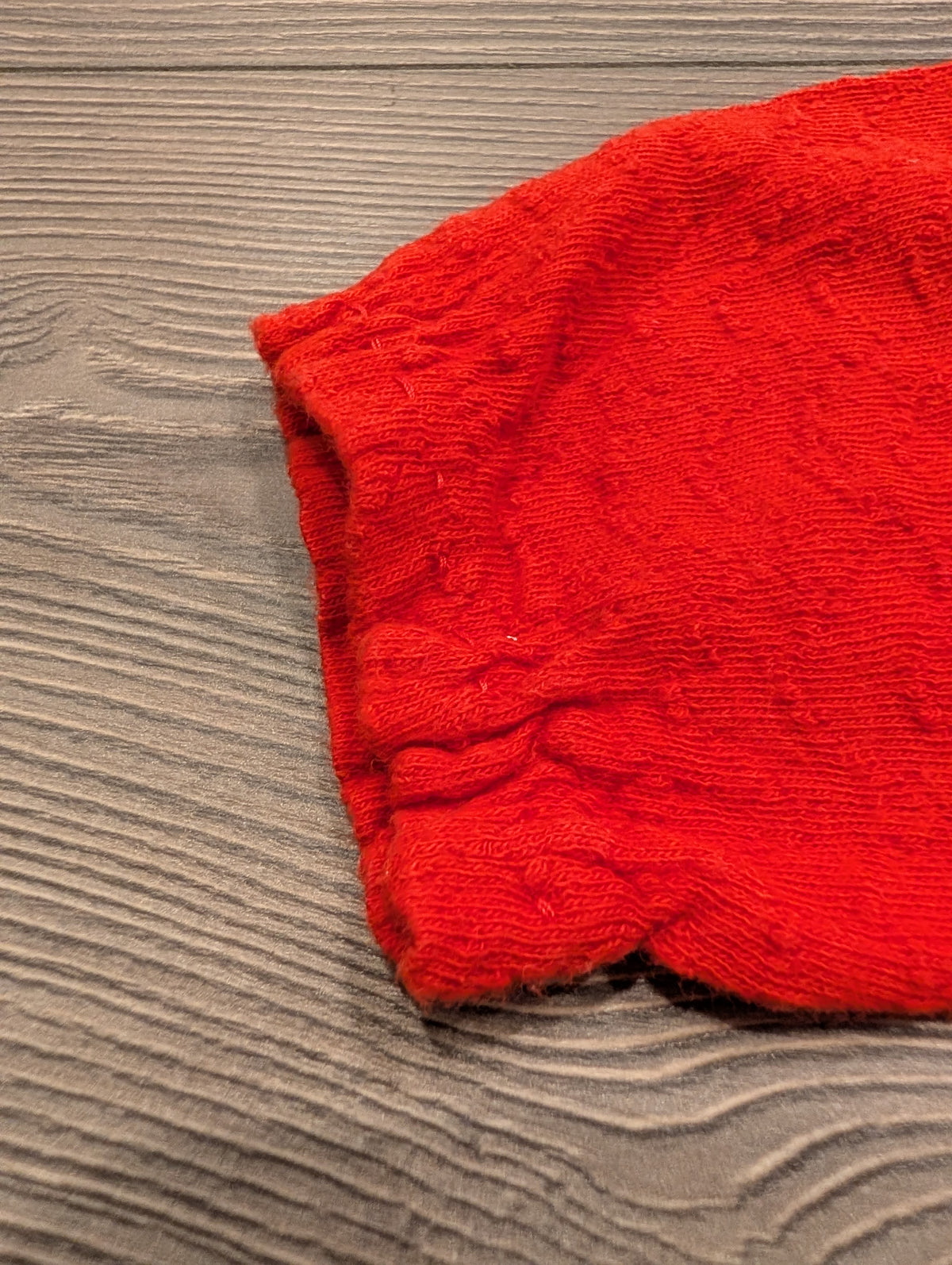 60s/70s Youth Solid Red Textured Short Sleeve T Shirt