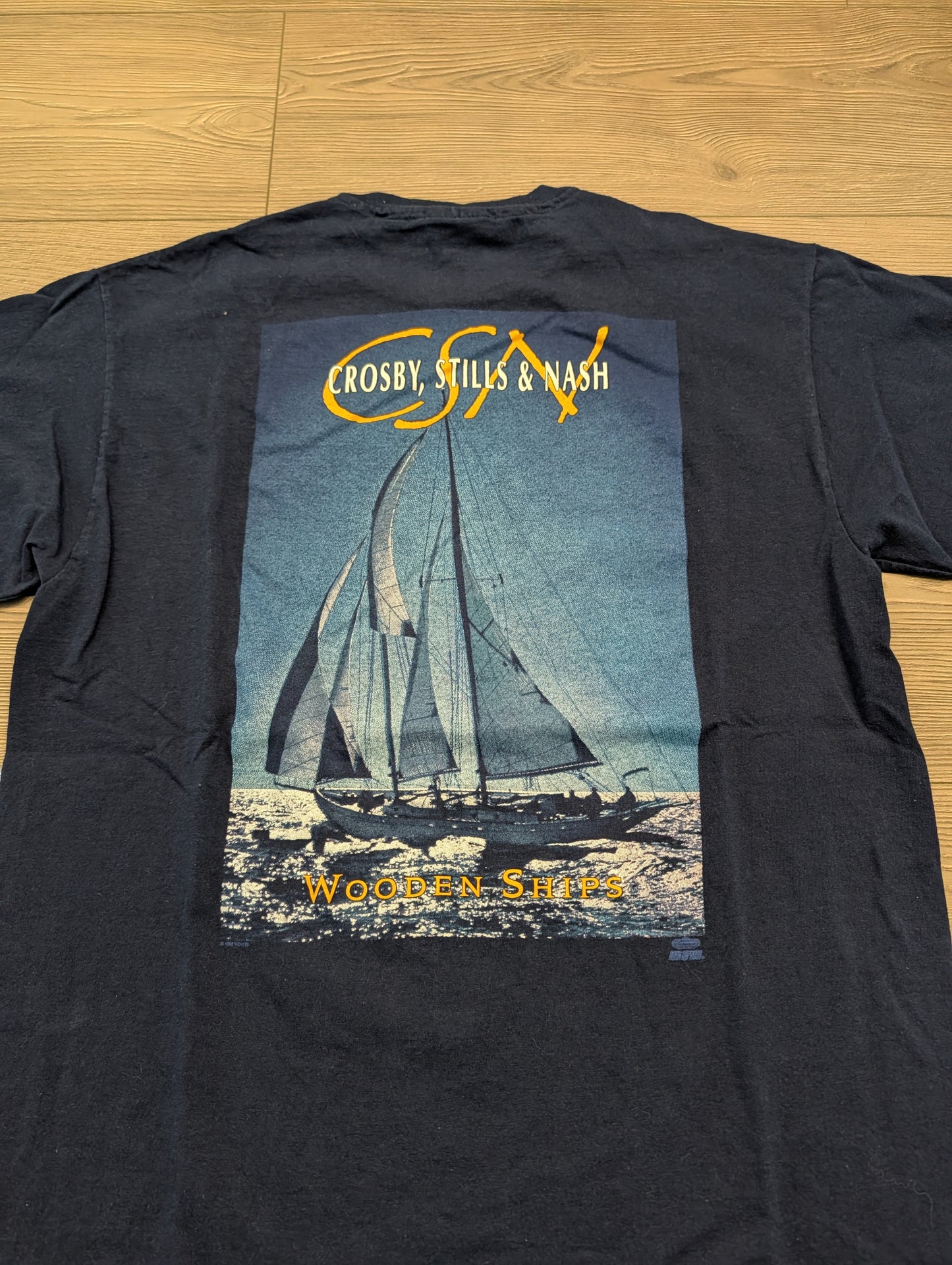 1992 Crosby Stills & Nash Wooden Ships Lyrics T shirt