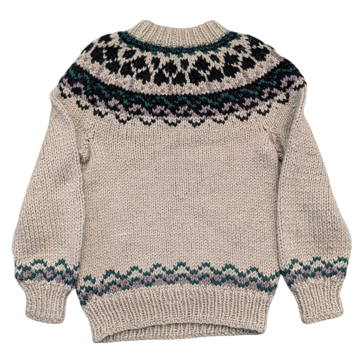 90s Youth Chunky Knit Patterned Pullover Sweater