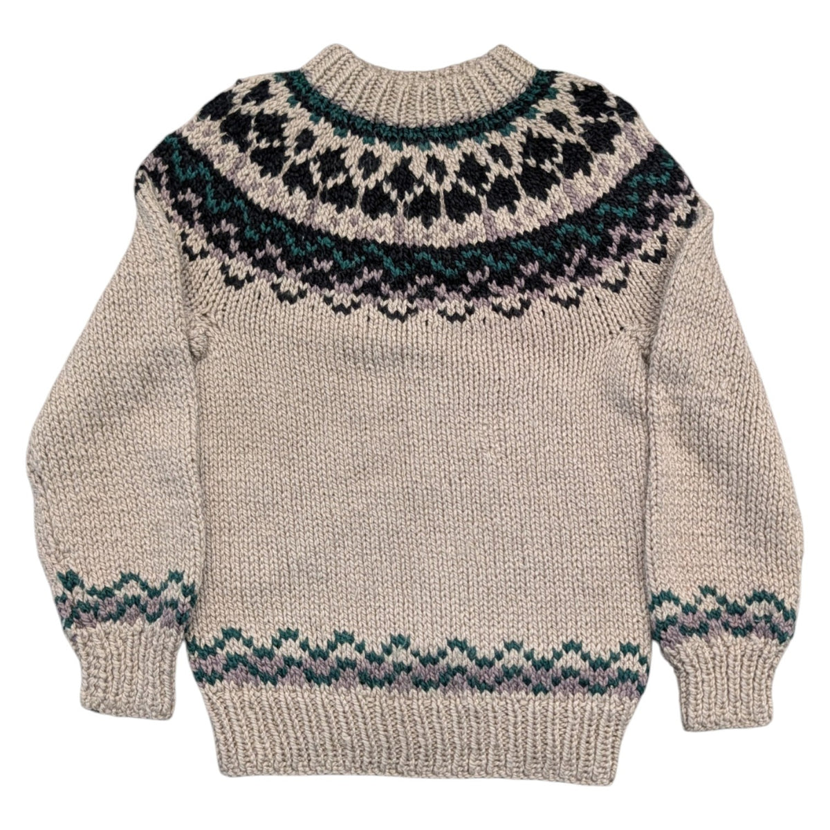 90s Youth Chunky Knit Patterned Pullover Sweater