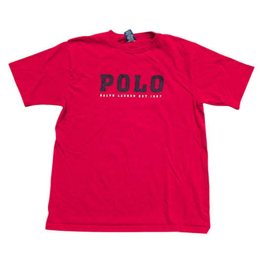 Y2K Women's Polo By Ralph Lauren Spell Out Short Sleeve T-shirt
