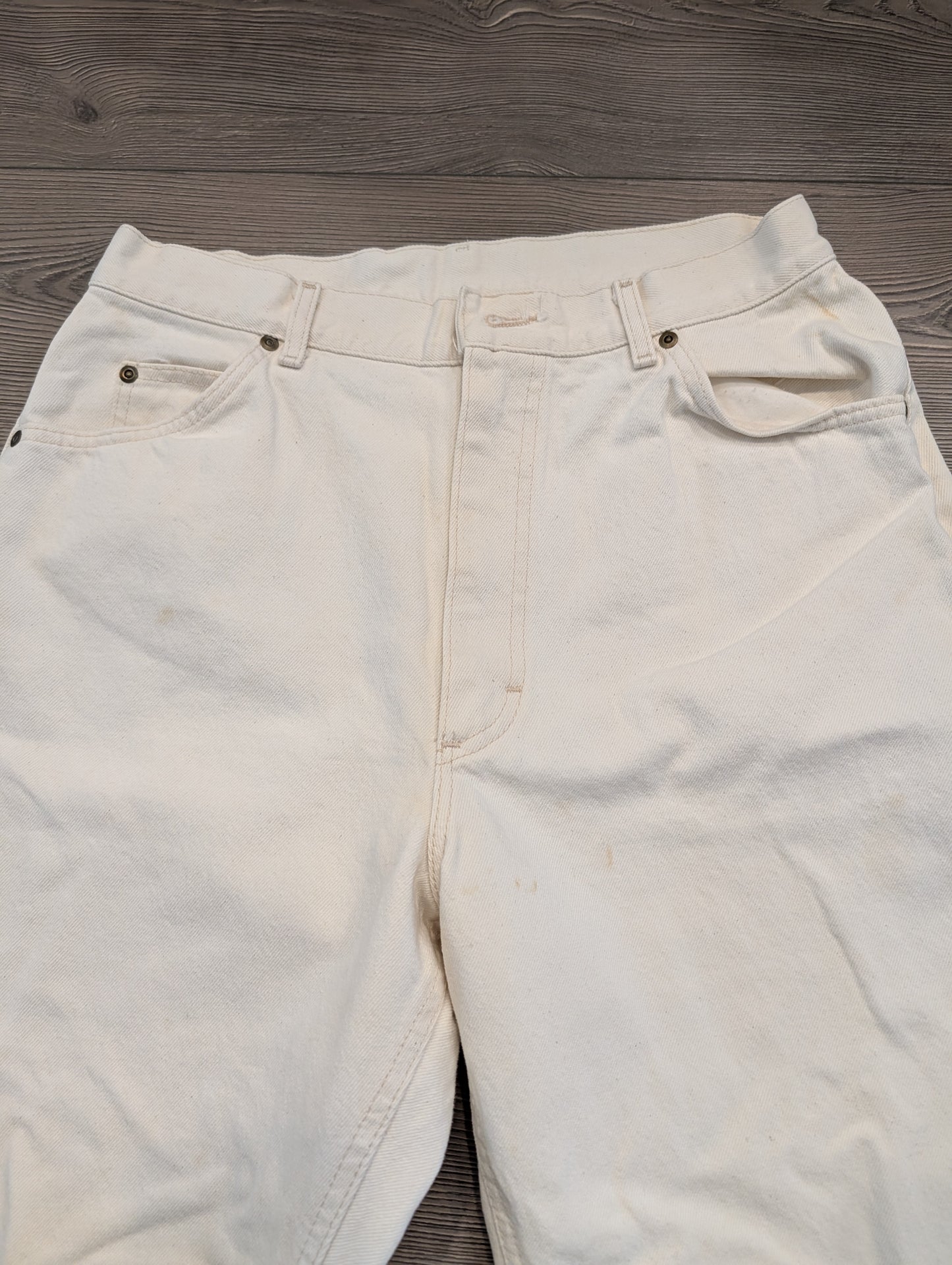 80s Womens LL Bean White Denim Jeans