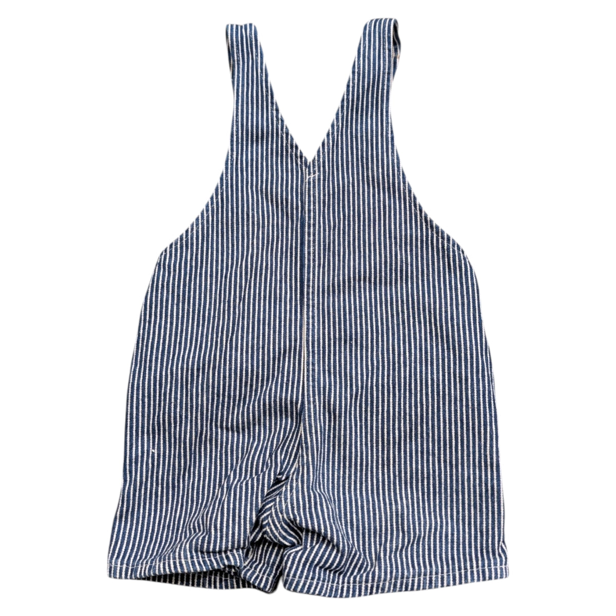 80s/90s Kid’s Liberty Denim Blue And White Striped Bib Overall Shorts