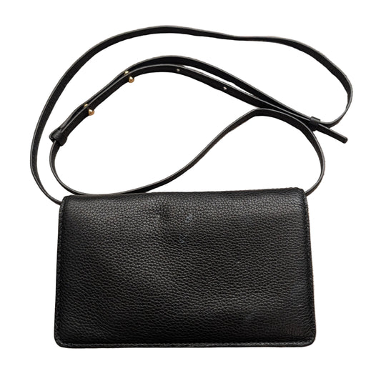 Marc Jacobs New York Black Leather Wallet Cross Body Bag