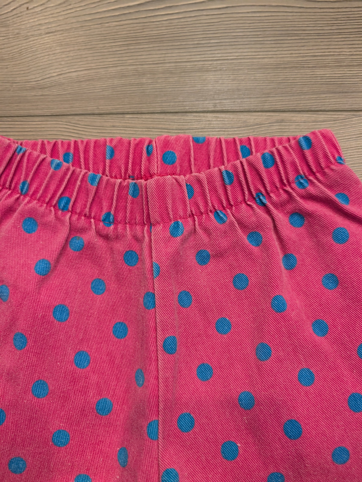 80s/90s Youth Pink with Blue Polka-Dot Cuffed Pull-on Pants