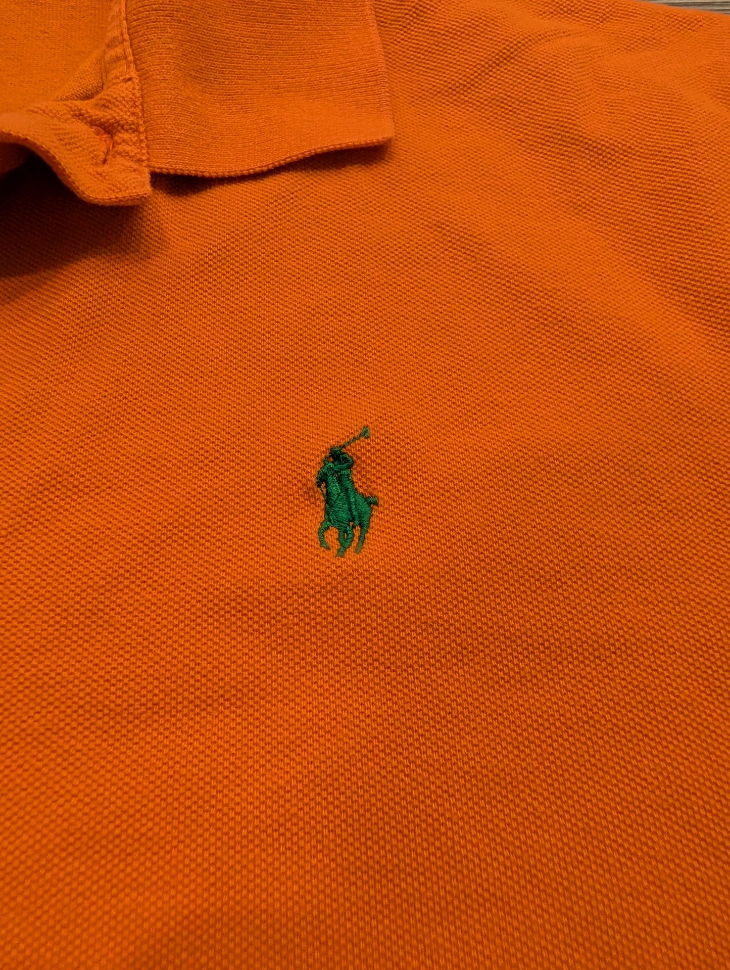 90s Ralph Lauren Solid Orange Polo Short Sleeve shirt