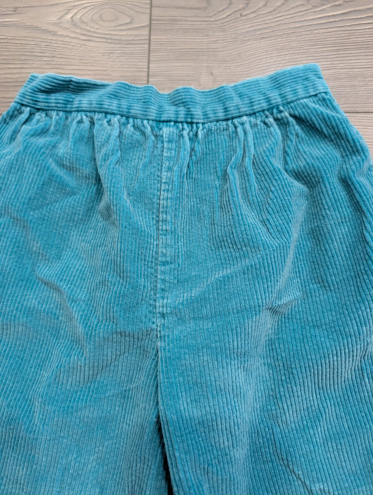 90s Youth Solid Teal Green Corduroy Pleated and Cuffed Pants