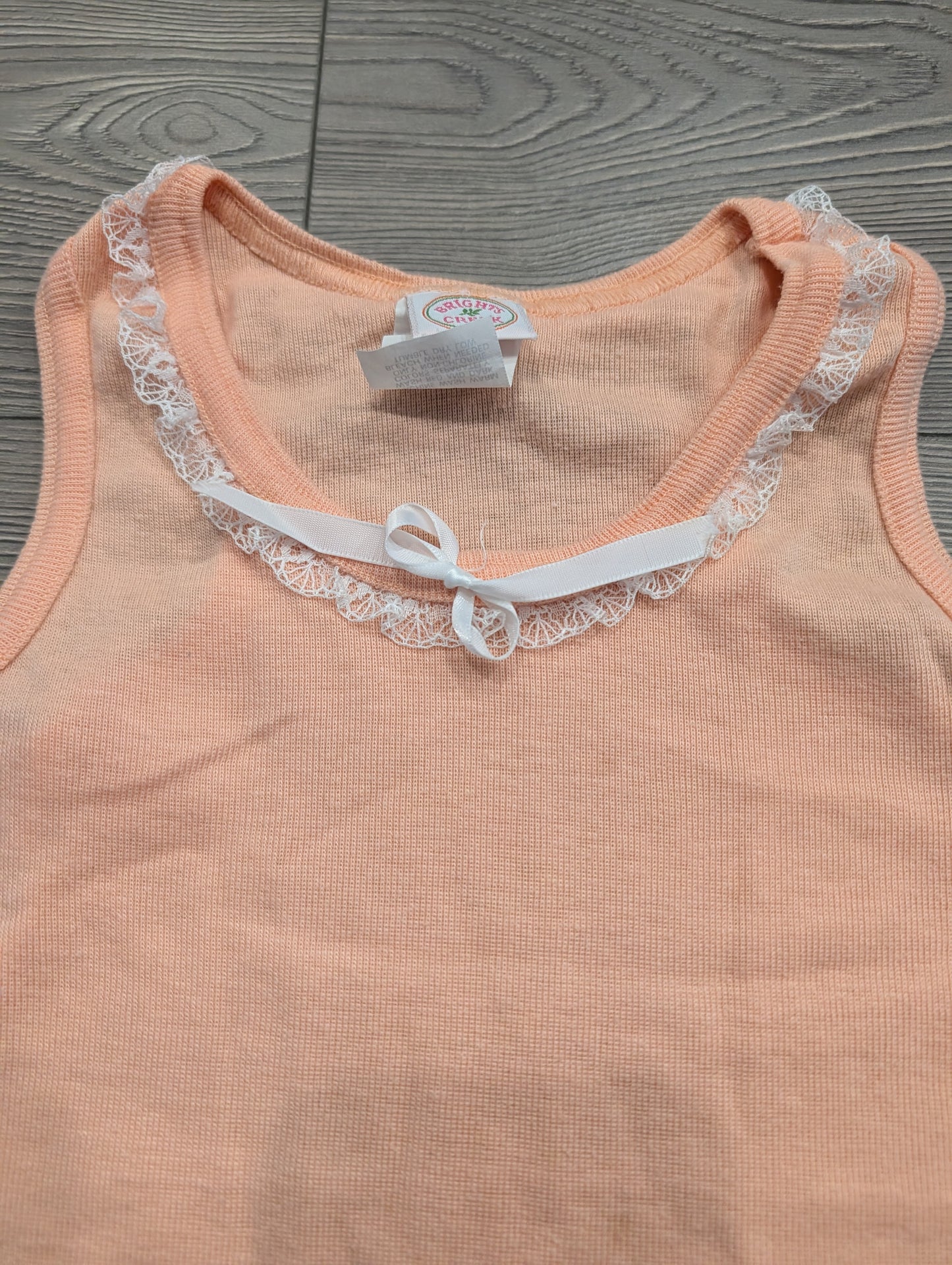90s Youth Fitted Knit Lace Trimmed Neckline Tank Top