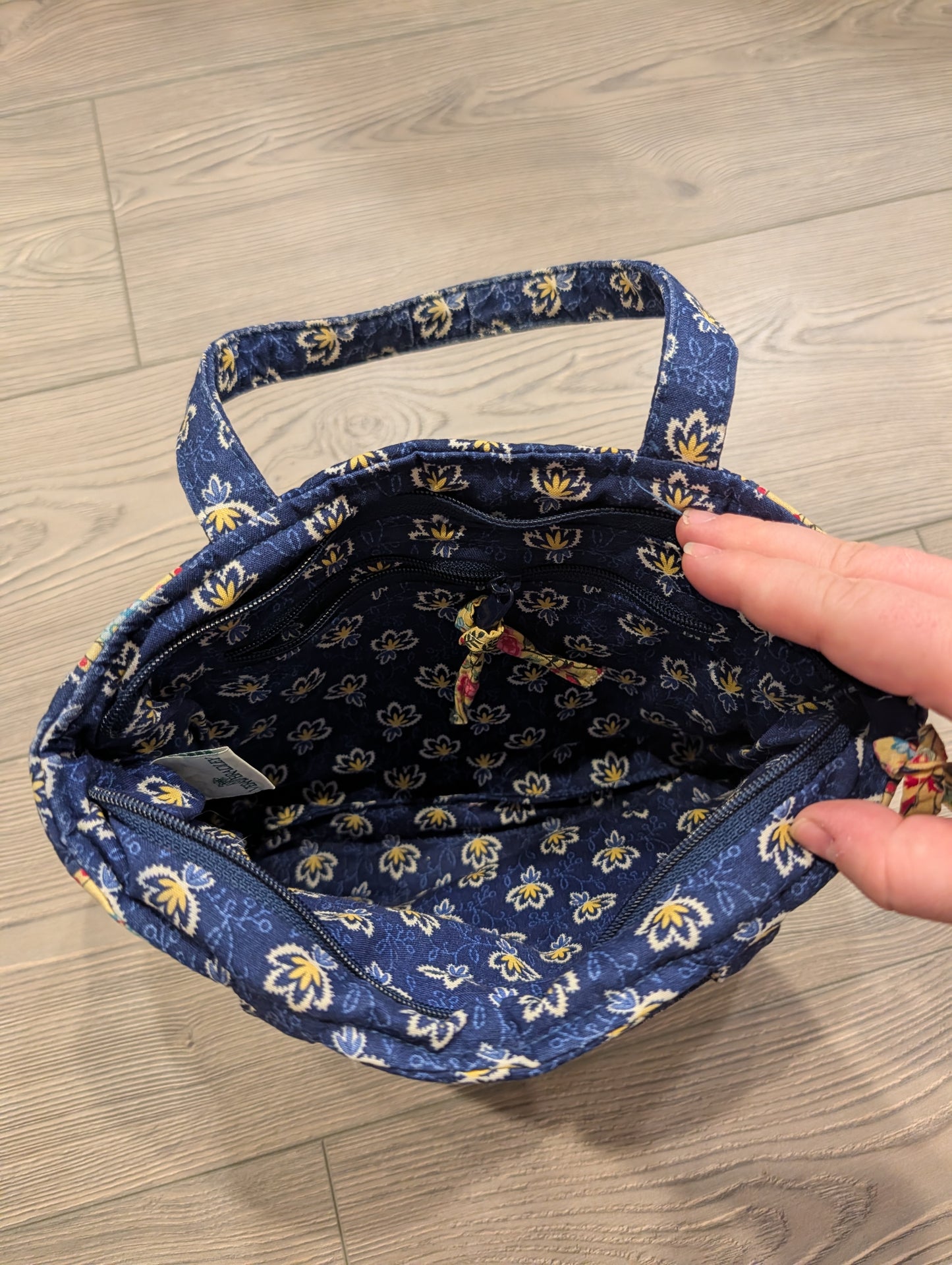 2002 Vera Bradley Retired Maison Blue Mini Tote Bag
