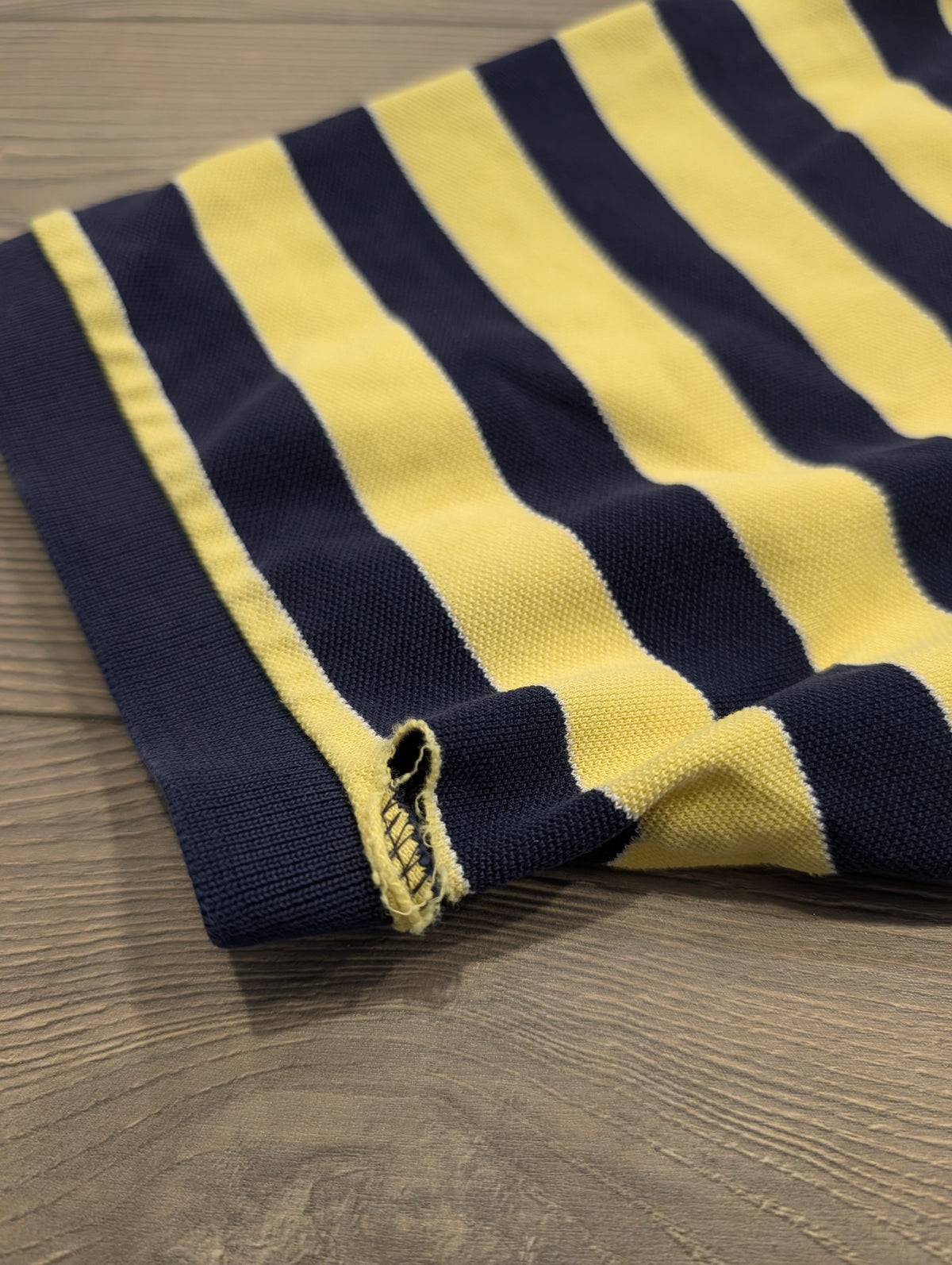 90s Ralph Lauren Polo Golf Yellow and Navy Striped Short-Sleeve Shirt
