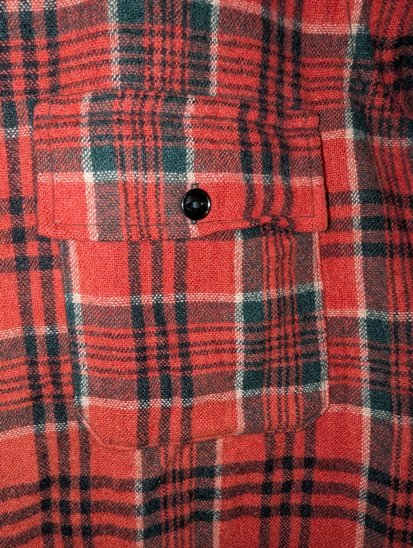 Vintage 1950s Bilt-Well Red and Black Flannel Field Shirt