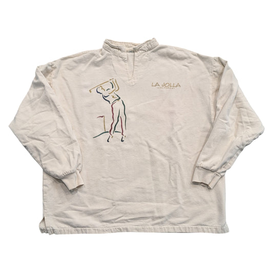 90s La Jolla California Golf Canvas Long-sleeve Pullover Top