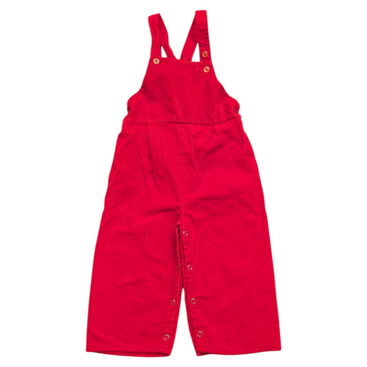 70s/80s Youth Solid Red Corduroy Overalls