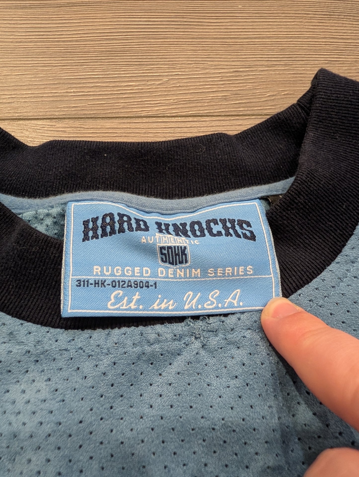 90s/Y2K Hard Knocks Long Sleeve Jersey Style Shirt