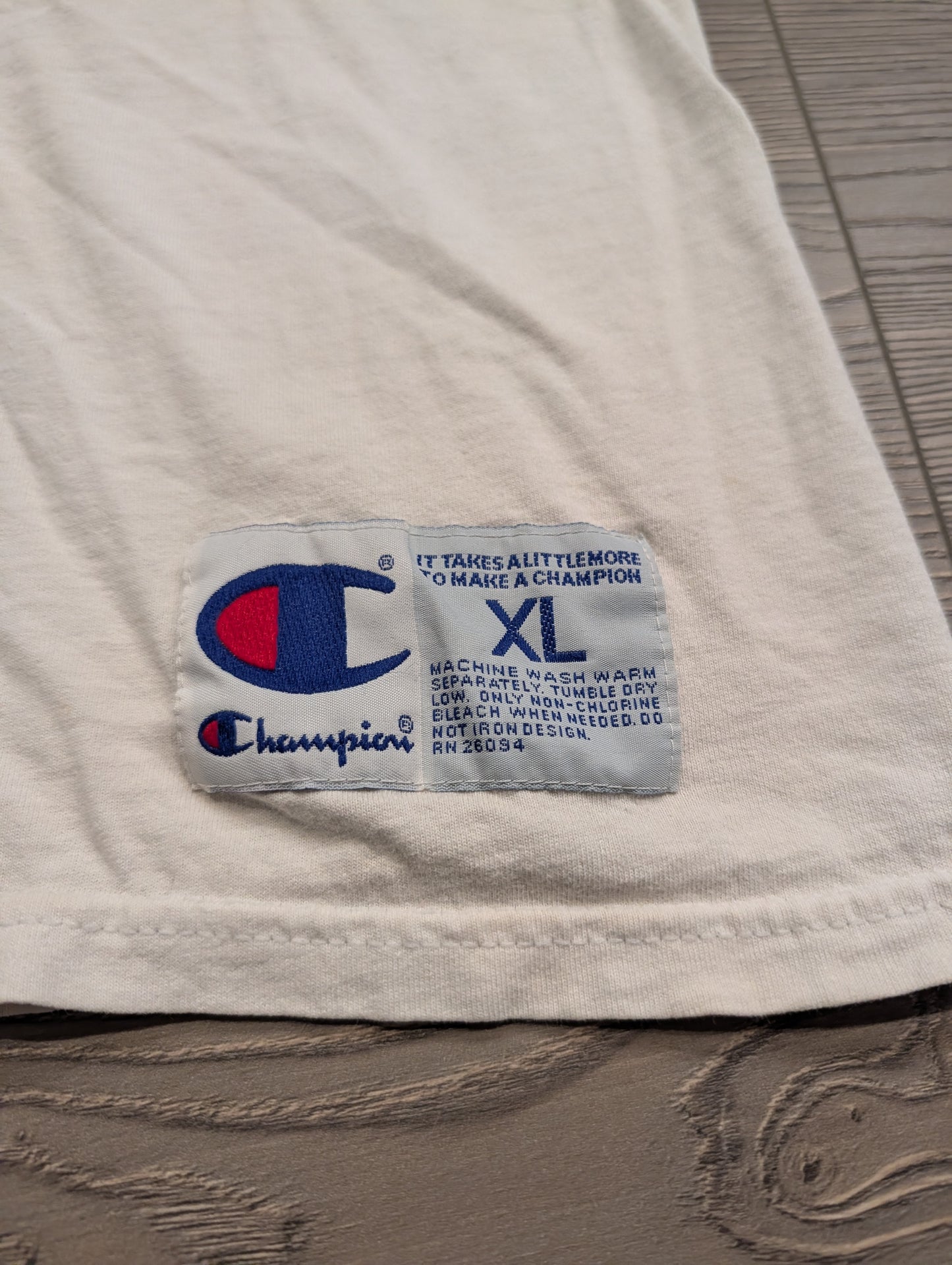 90's Champion Script Logo White Tank Top