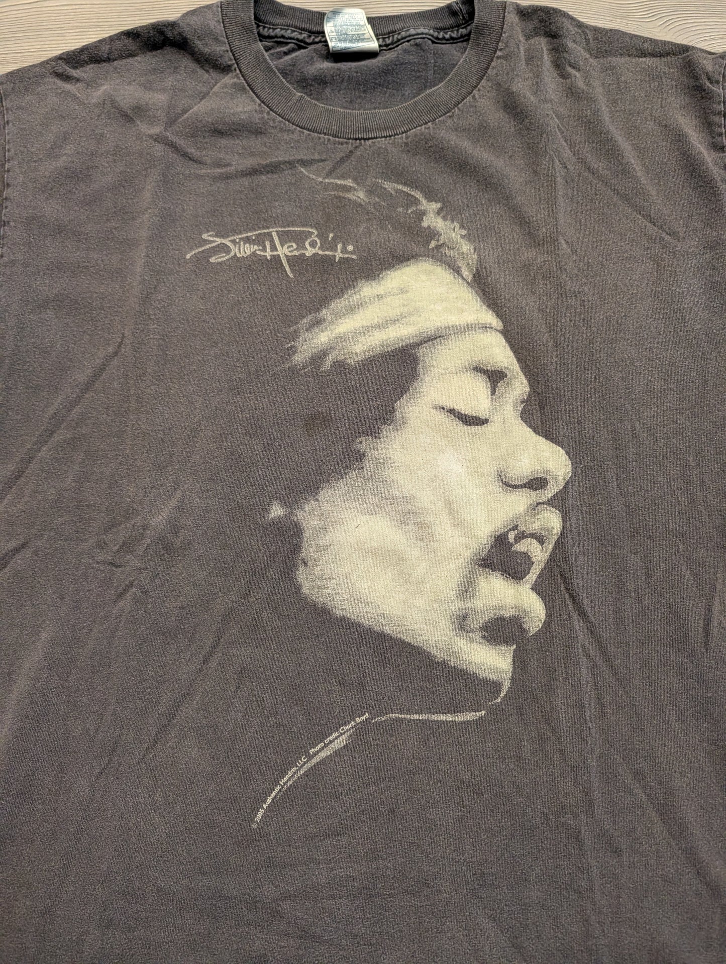 2005 Jimmy Hendrix Large Face Profile with Signature Graphic T-shirt