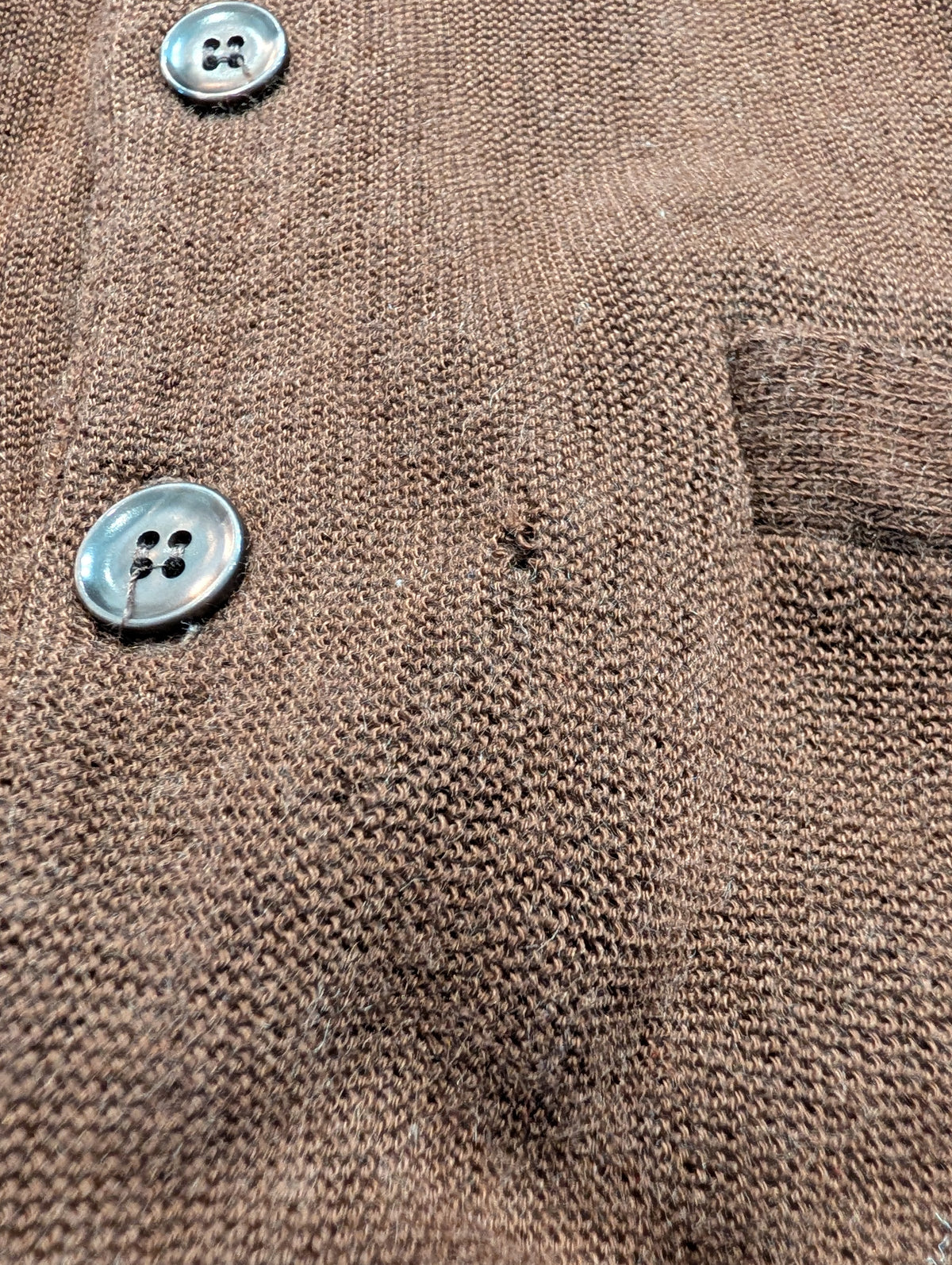 60s Brown Knit Cardigan Sweater
