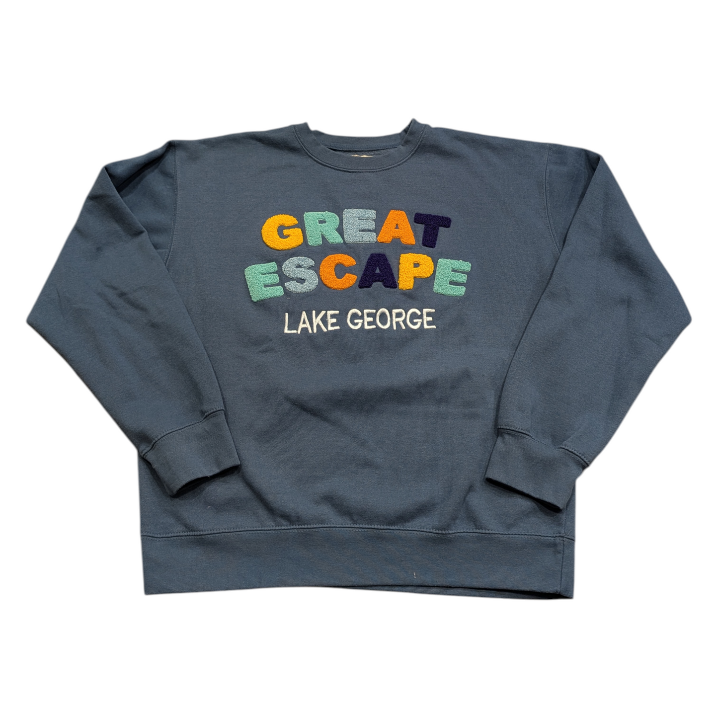 Six Flags Great Escape Colorful Raised Lettering Crewneck Sweatshirt