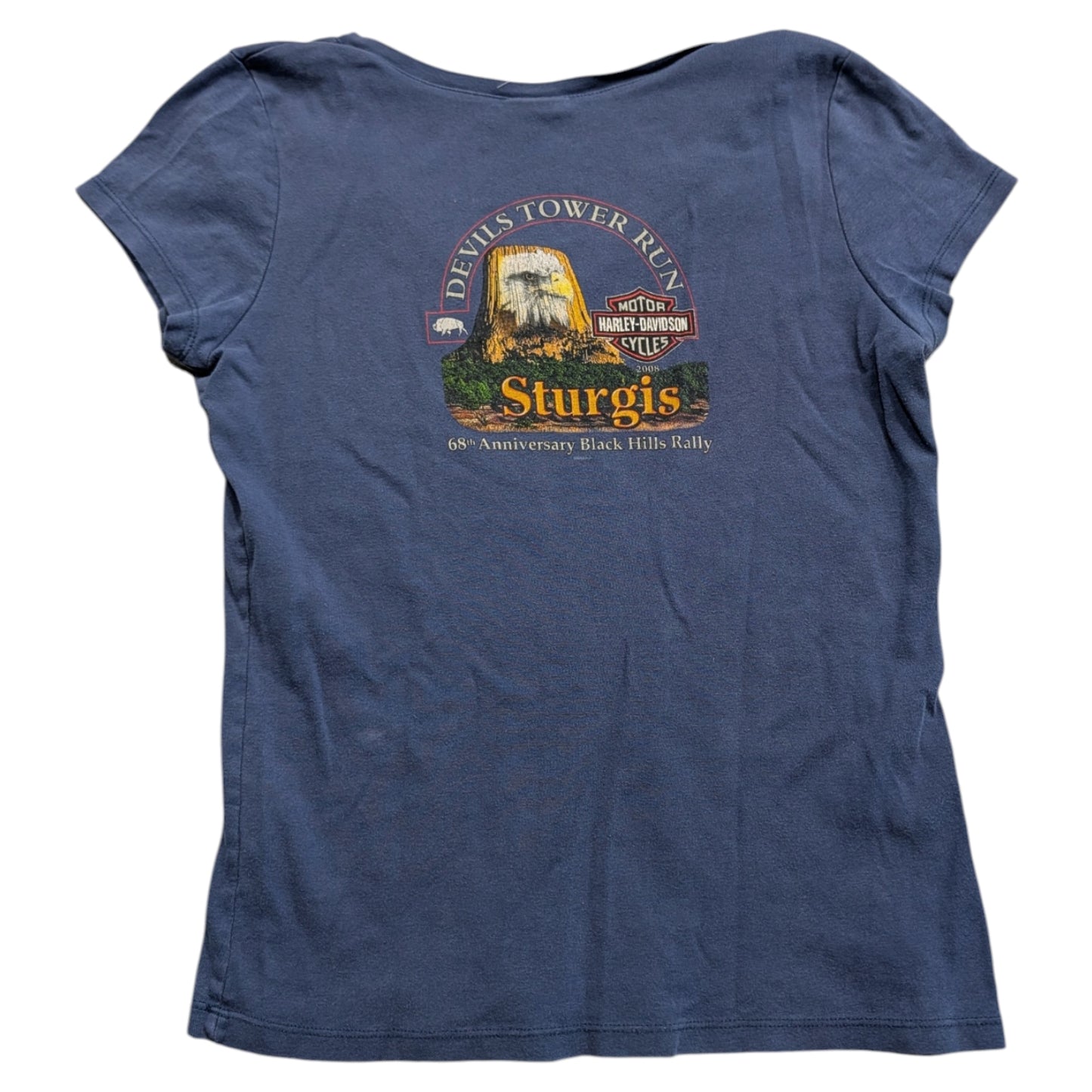 2008 Women's Sturgis Harley-Davidson Devils Tower Run T-shirt