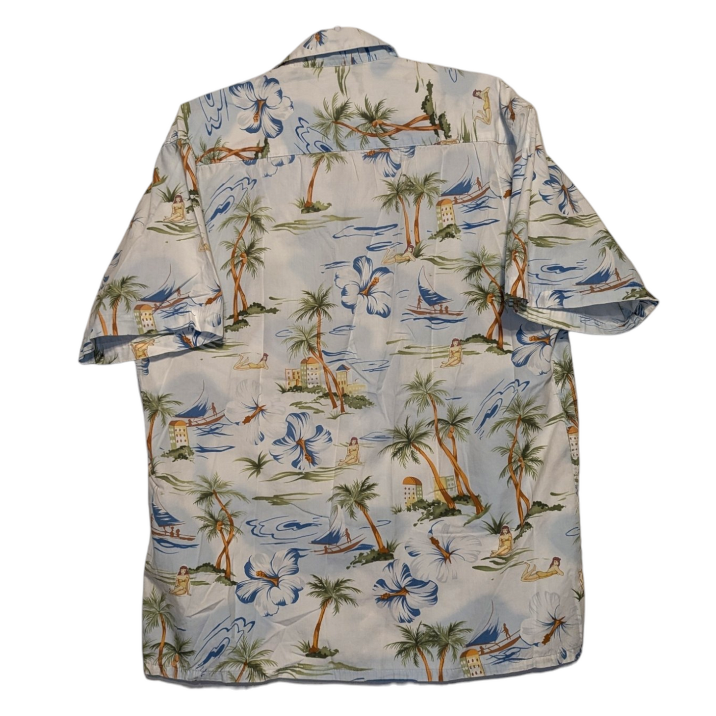 80s Hawaiian Palmtree Button Up shirt