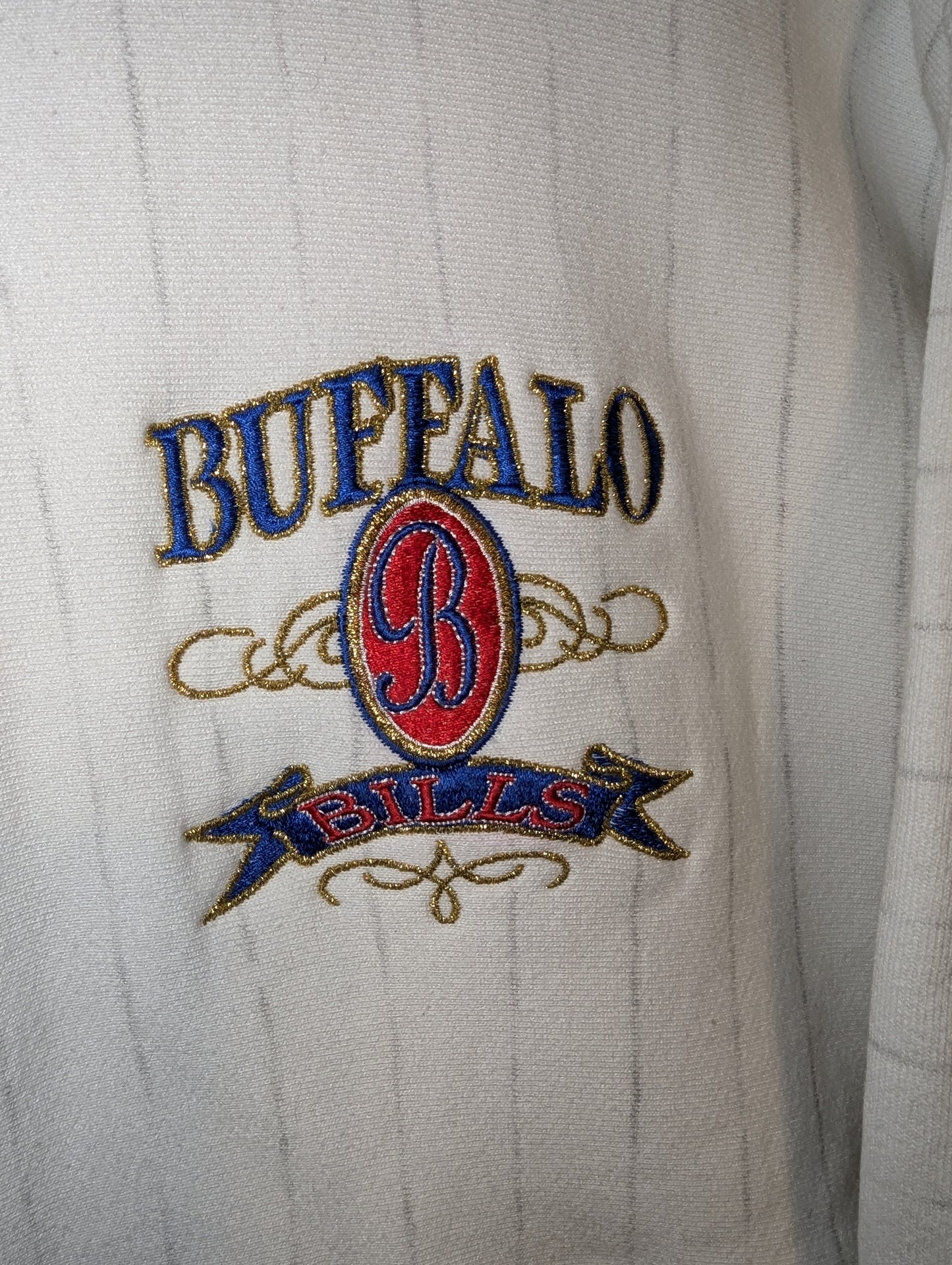 90s Buffalo Bills Pinstripe Crewneck Sweatshirt