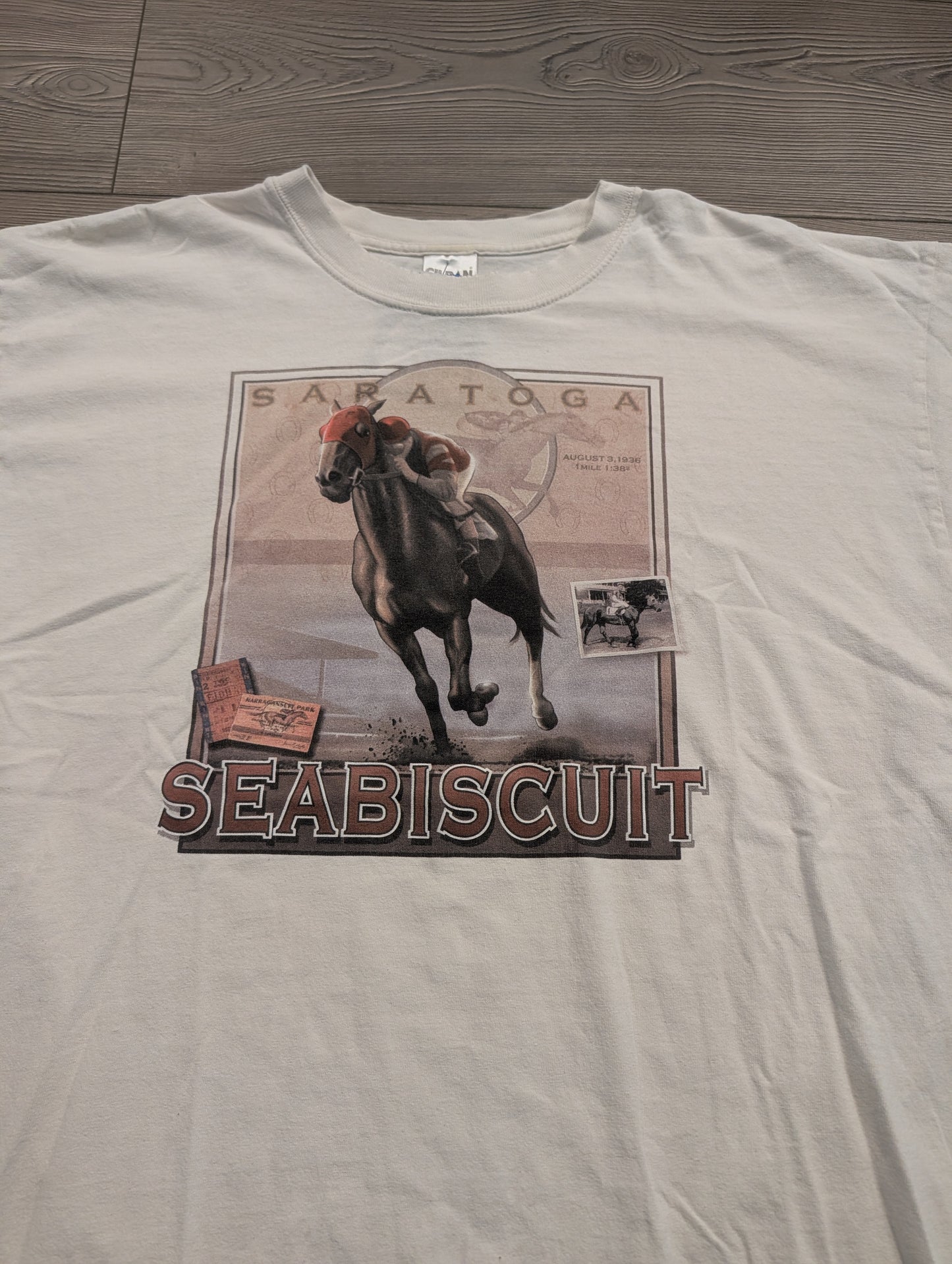 90s/Y2K Saratoga Seabiscuit Horse Racing T shirt