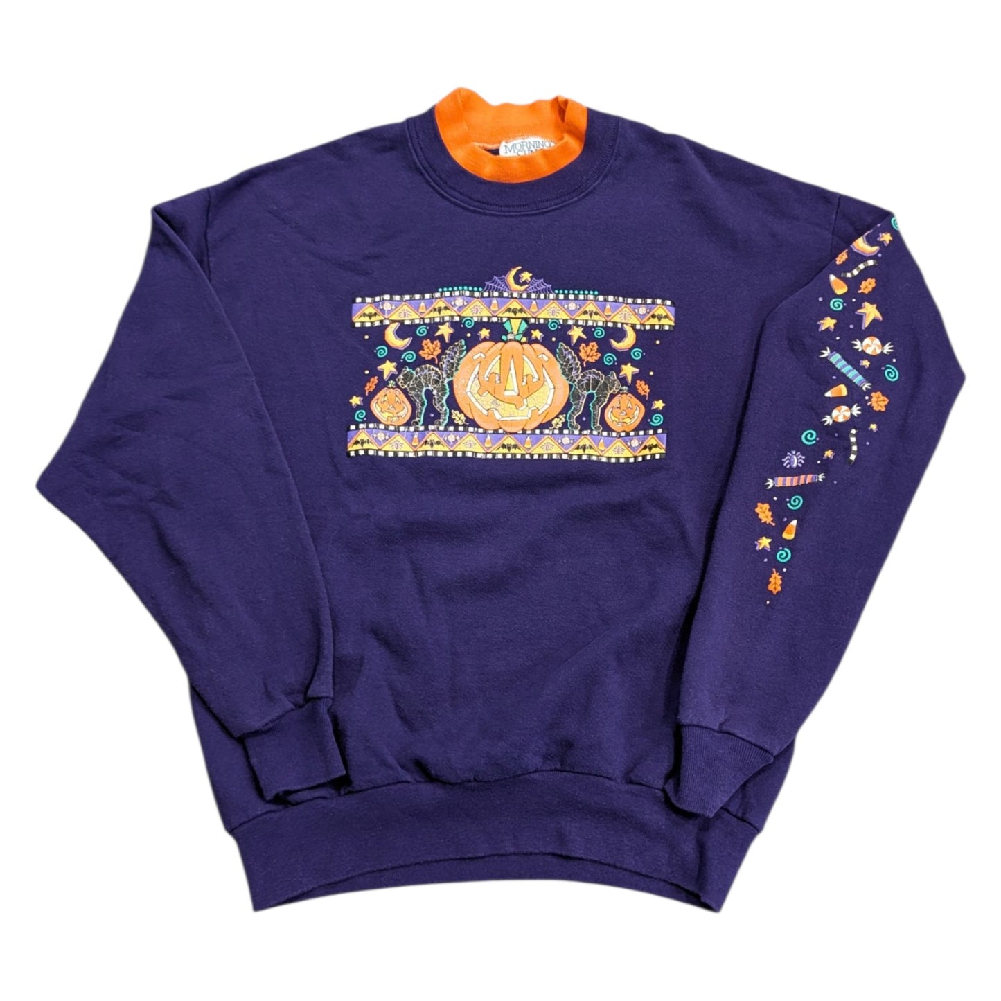 90s Women's Double Collar Halloween-themed Granny Sweatshirt