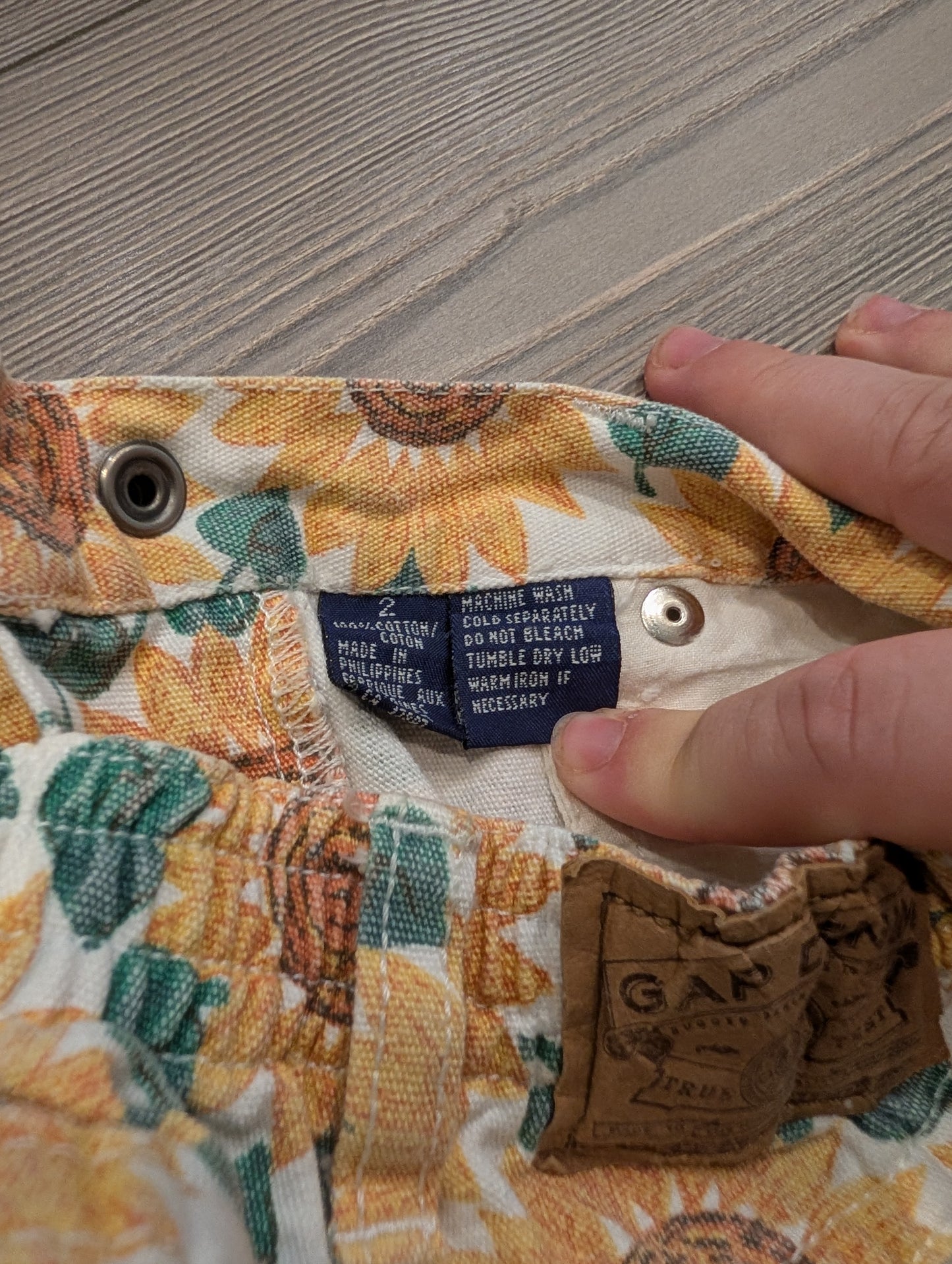 90s Youth Gap AOP Sunflower Denim Shorts