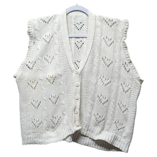 90s Knit Sleeveless Cardigan Sweater