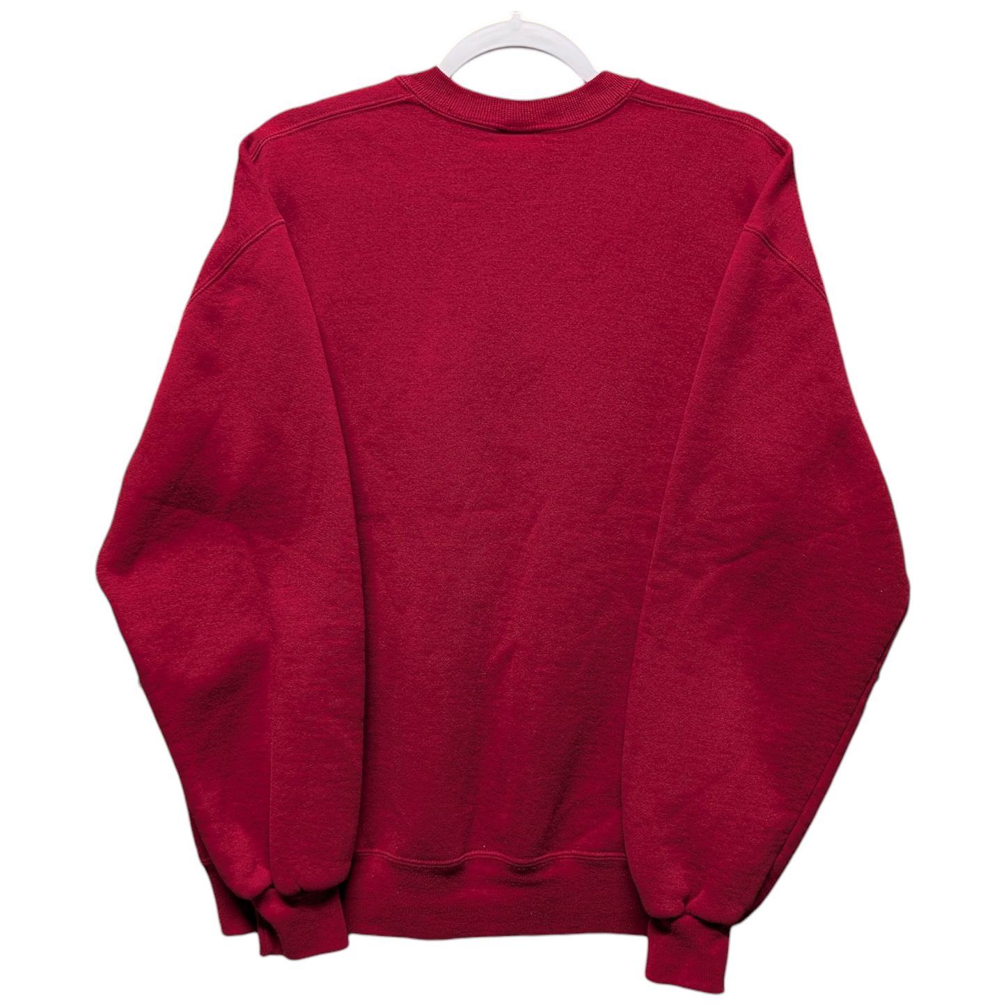 90s Red Flower Embroidered Fall Granny Crewneck Sweatshirt