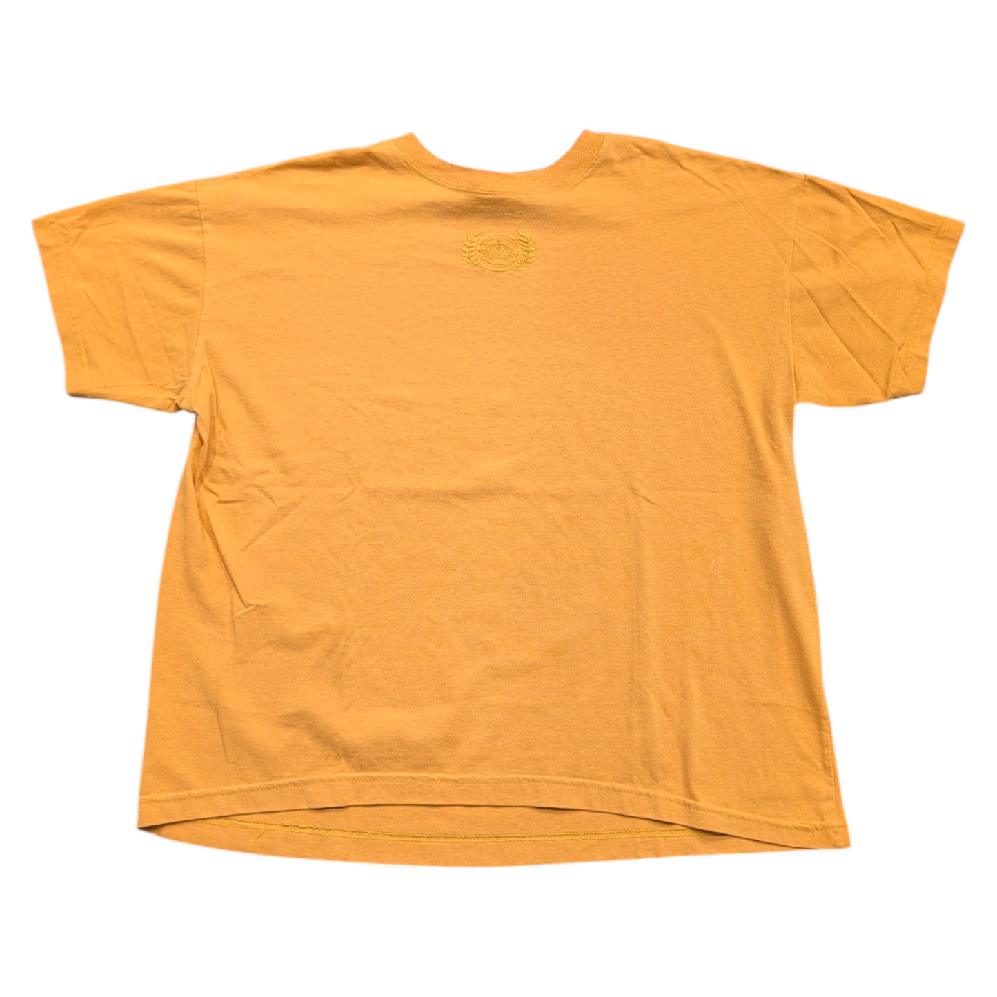 80s/90s Solid Yellow High Neck with Embroidered Royal Crown Logo T shirt