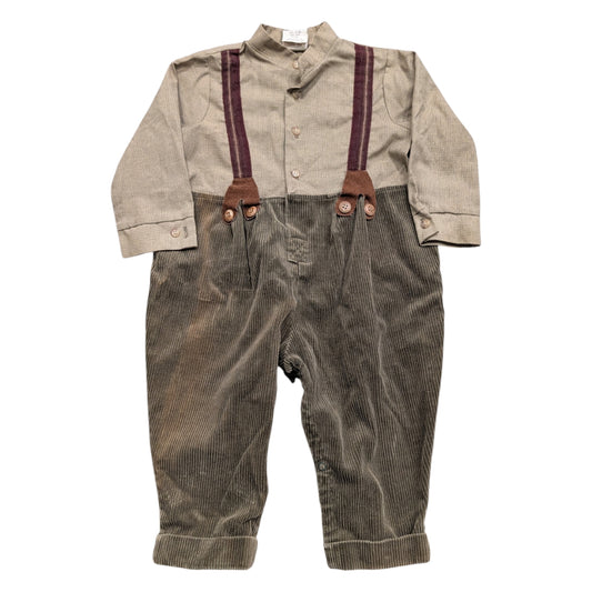 70s Youth One Piece Overalls with Dress Shirt and Trouser