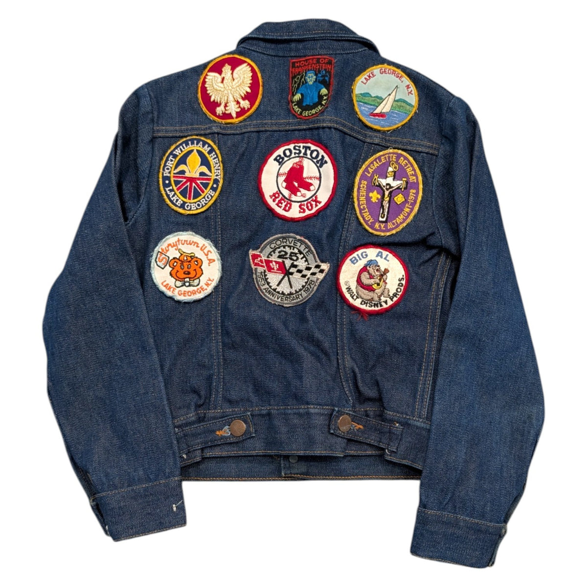 70s Youth Wrangler Denim Jacket with Collectible Sewn-on Patches