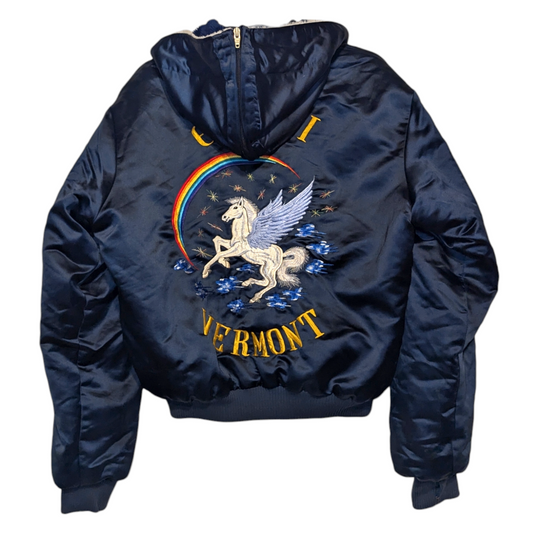 80s Gemini Vermont Pegasus Satin Bomber jacket