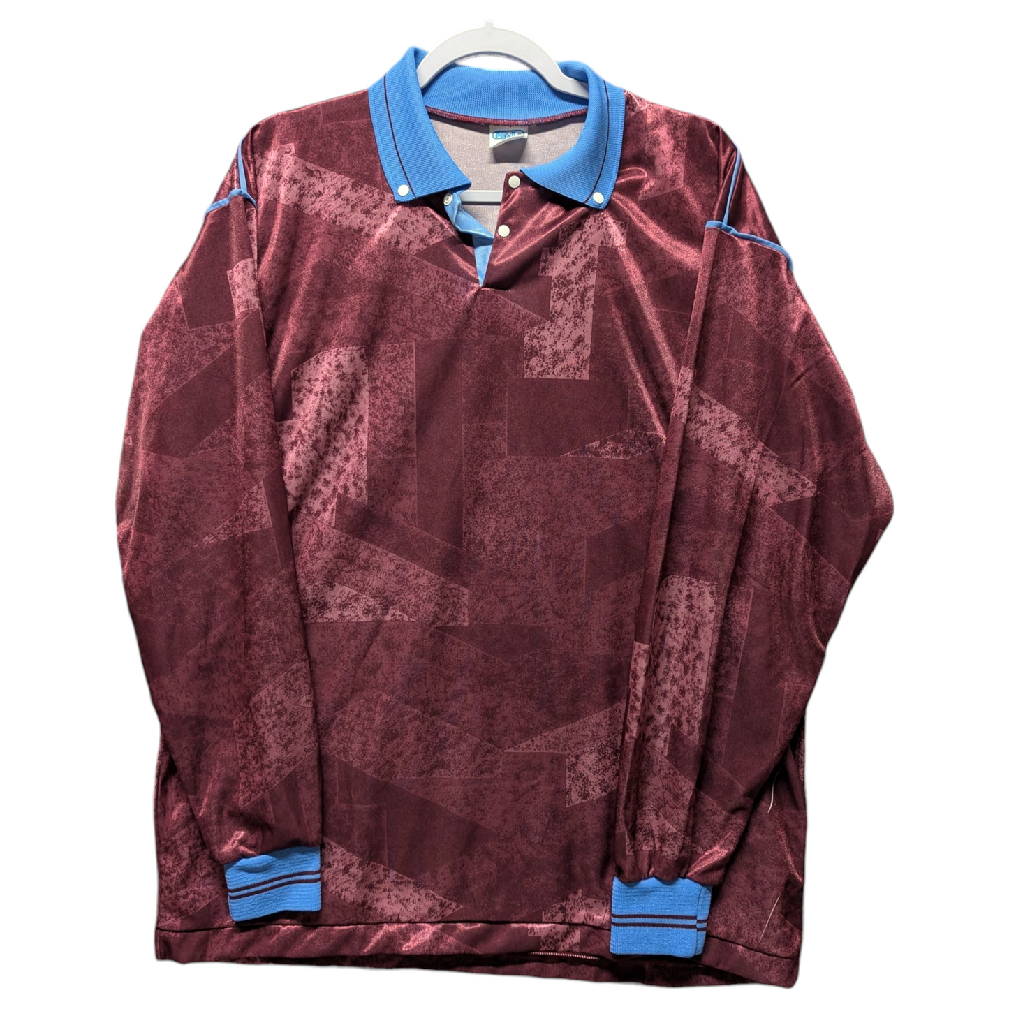 90s Pendle Satin Long Sleeve Soccer Jersey