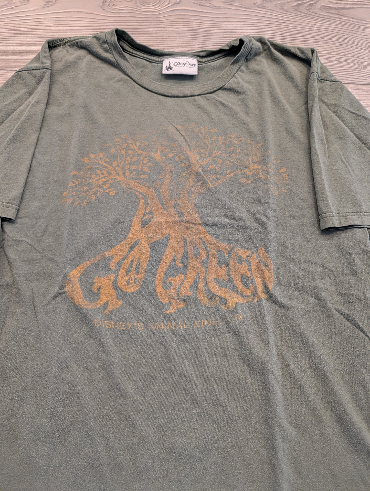 Mid 2000's Disney's Animal Kingdom Go Green Tree T shirt
