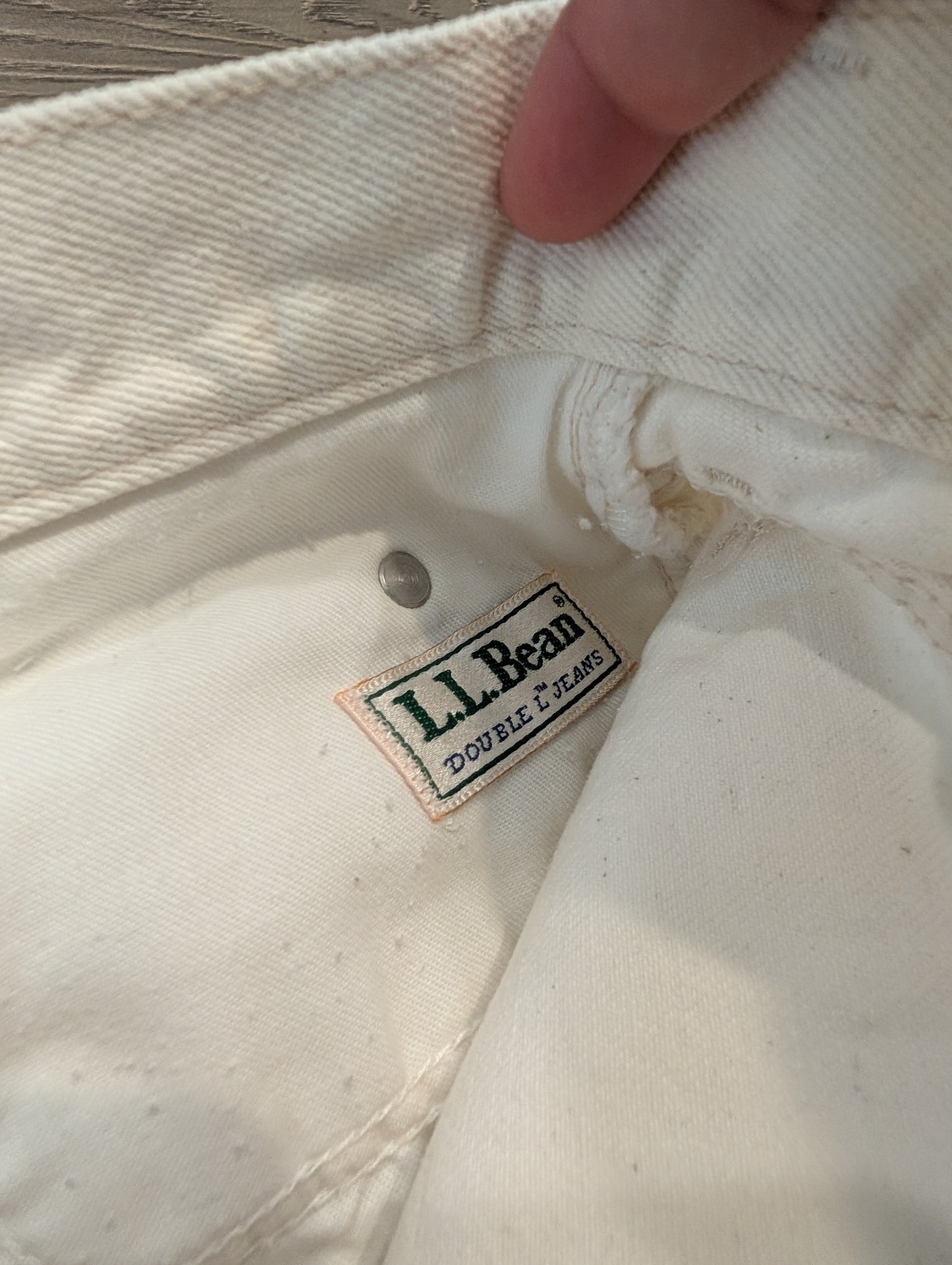 80s Womens LL Bean White Denim Jeans