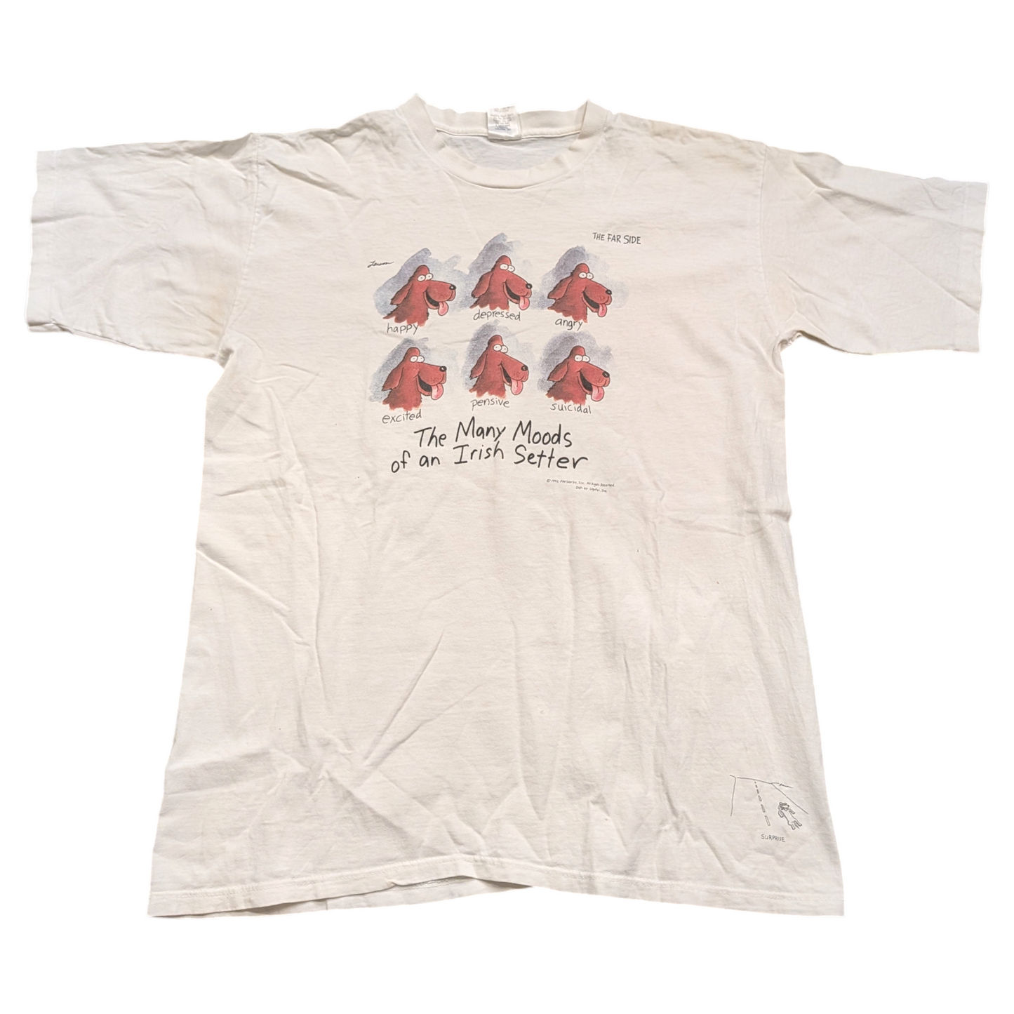 1992 The Far Side Many Moods of an Irish Setter T shirt