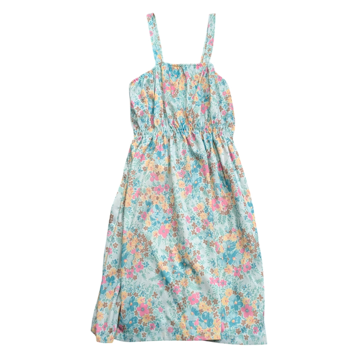 70s/80s AOP Flowery Empire Waist Dress