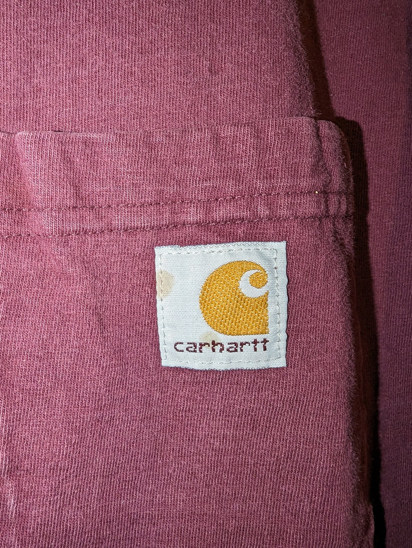 Y2K Carhartt maroon pocket t shirt