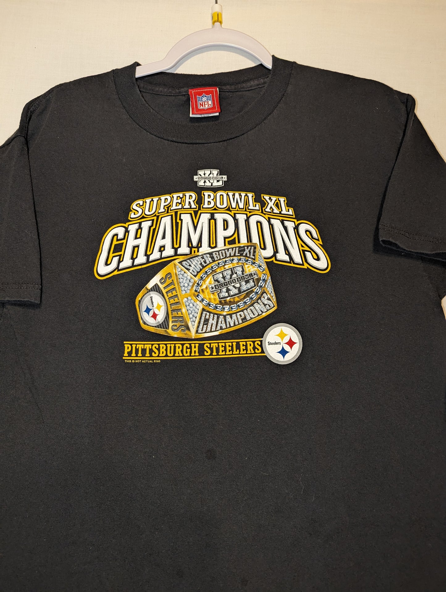 2006 Youth Super Bowl XL Champions Steelers big ring t shirt