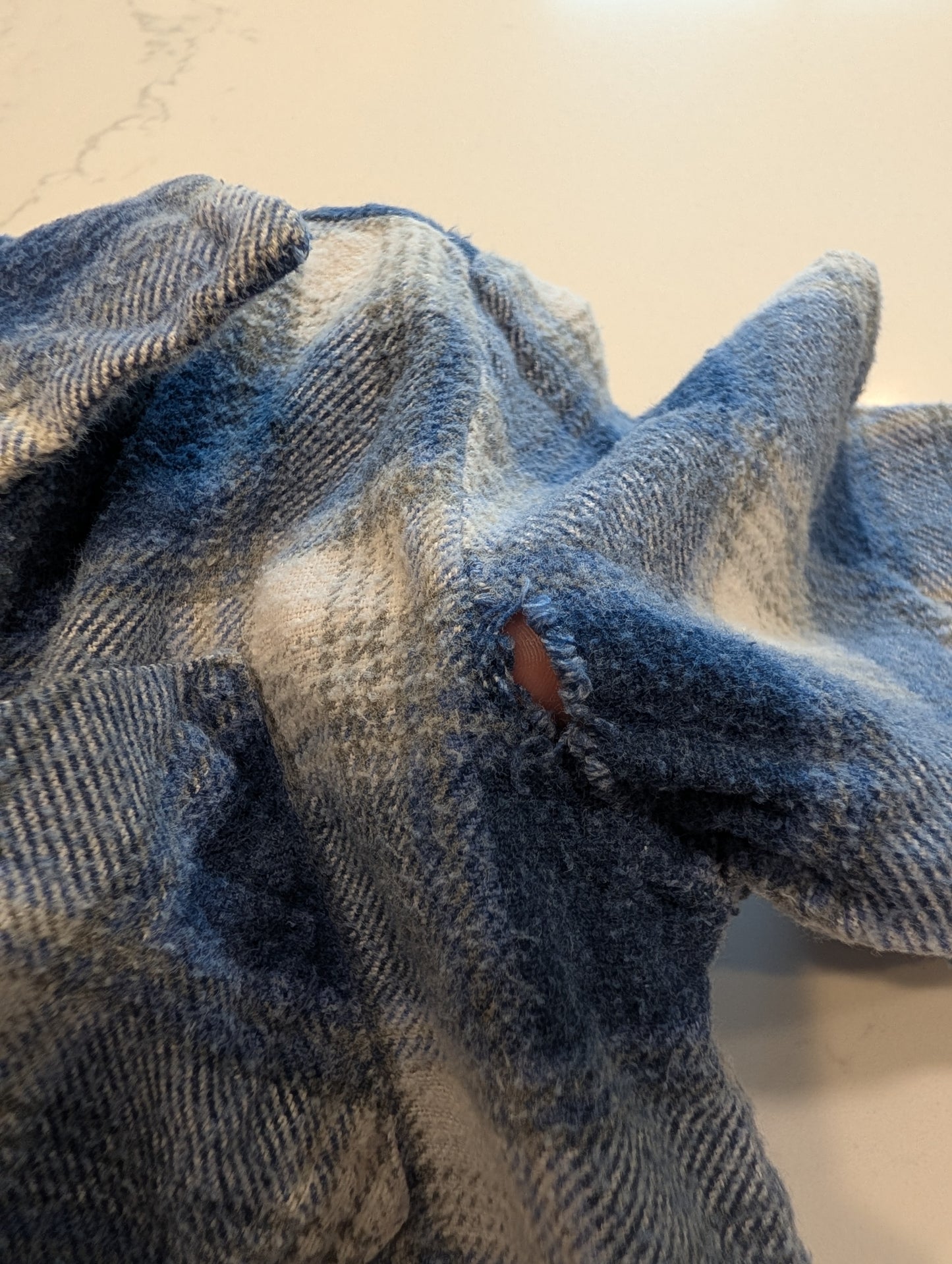 90s Youth AOP Blue Plaid Button-up Flannel