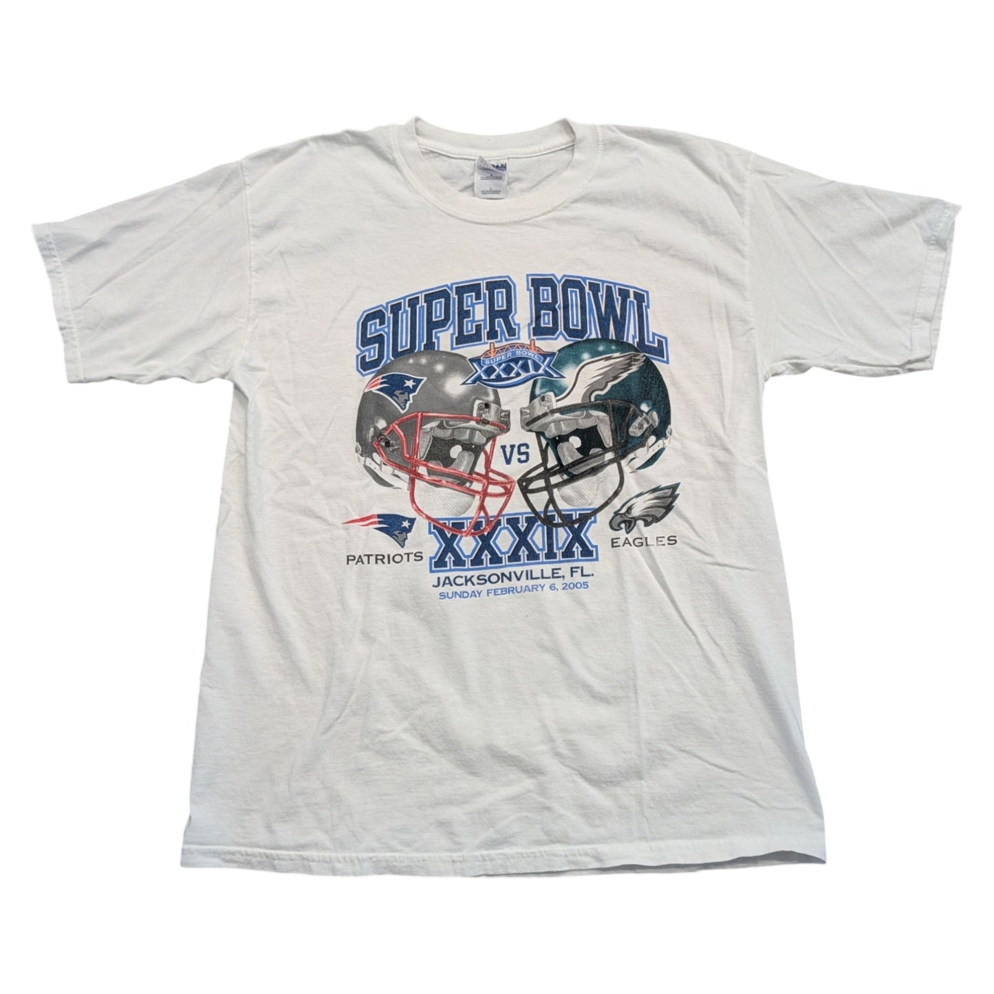 2005 Superbowl XXXIX Patriots vs. Eagles Short Sleeve T Shirt