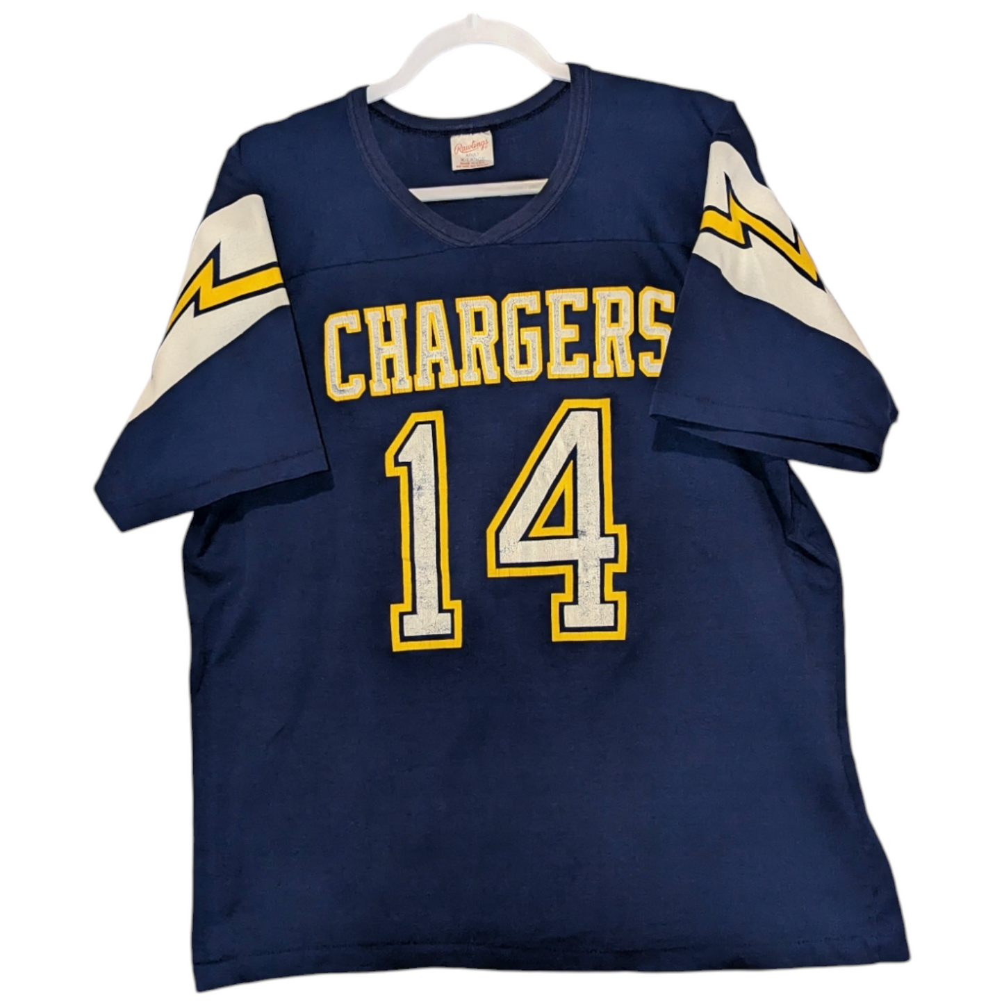 80s San Diego LA Chargers Rawlings NFL Football jersey t shirt